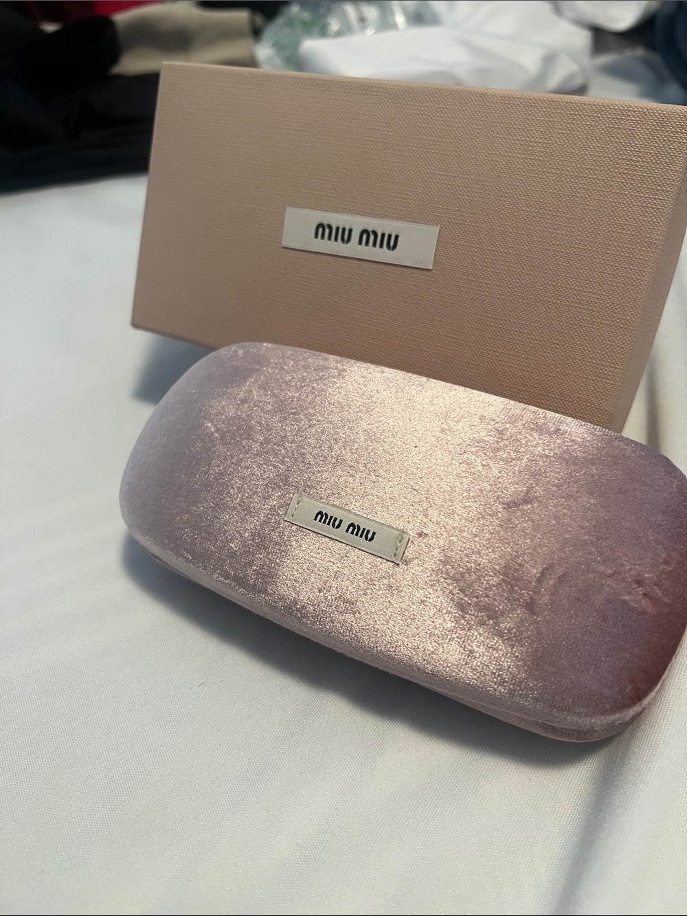 Miu Miu Transparent Amber-Tinted Square Frame Glasses - Picture 3 of 3